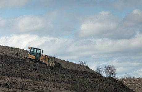 bulldozer on hill side